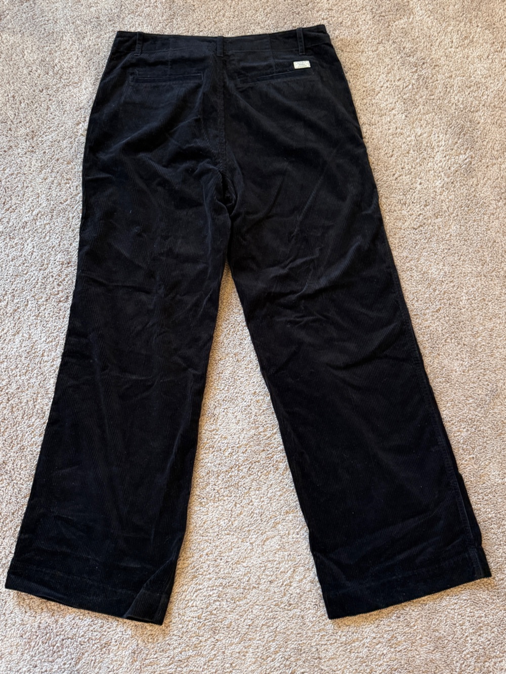 Polo Ralph Lauren Black Wide-Leg Corduroy 100% cotton Trousers size 12